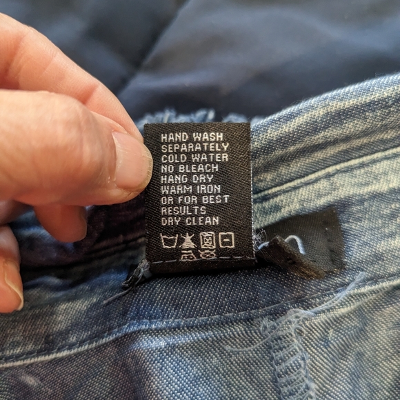 Sexy half denim top.  Small with white floral.  Very good condition - Picture 4 of 7